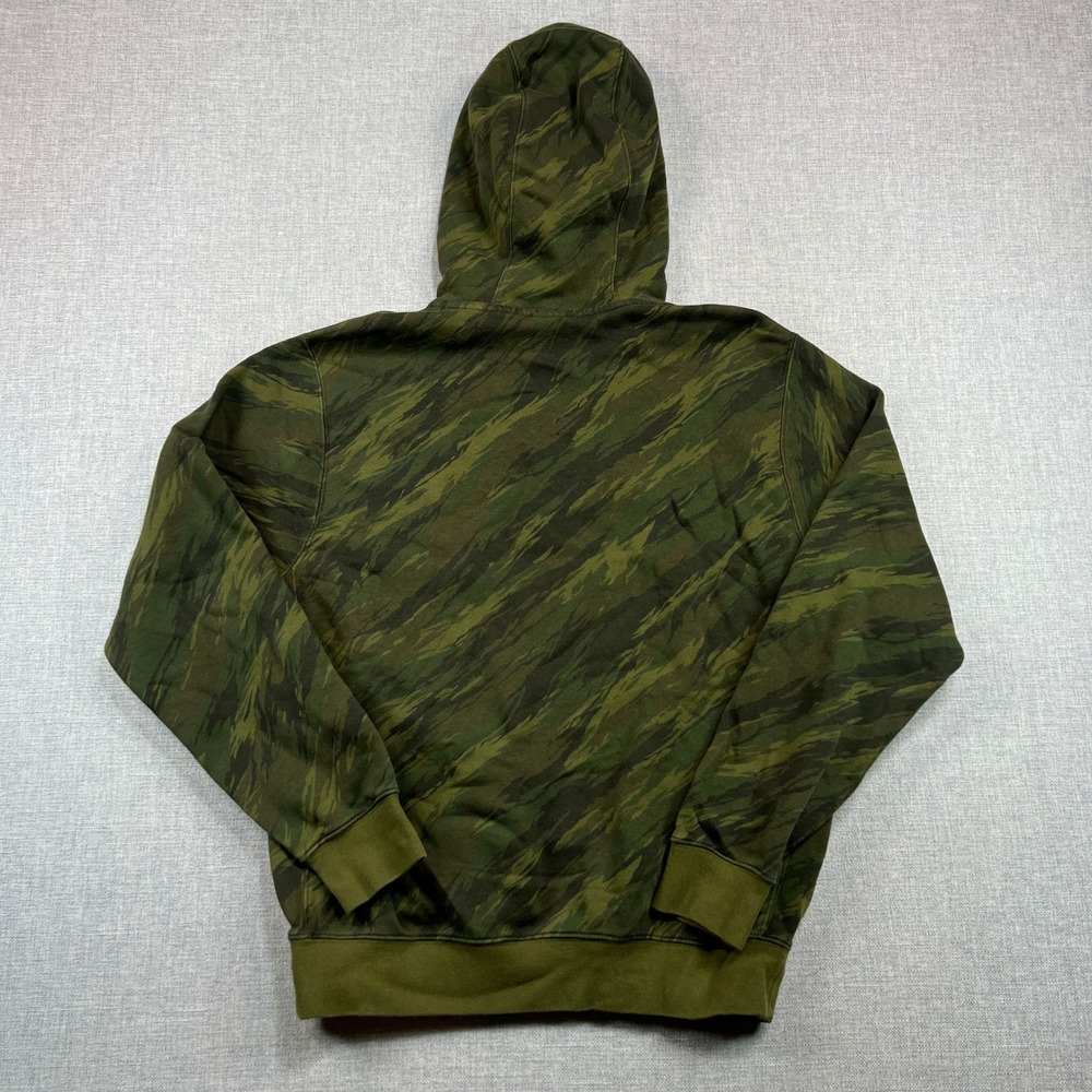 Nike Sportswear Club Fleece Tiger Camo Hoodie Sweatshirt Men M Olive Green Volt - Picture 4 of 10